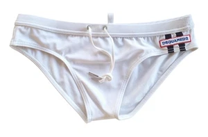 DSQUARED2 men's swimwear briefs D7B332390.24346 white - Picture 1 of 5