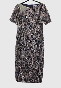 Vestido JS Collections para mujer 16 lentejuelas oro rosa azul marino midi formal cóctel glamour - Imagen 1 de 10