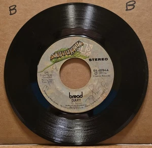 Bread: Diary / Down On My Knees - 1972 - Elektra EK-45784 7" Single VG - Picture 1 of 2