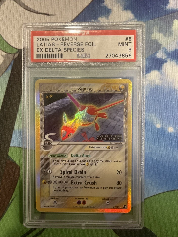 2005 POKEMON EX DELTA SPECIES #8 LATIAS-REVERSE FOIL PSA 9 - Image 1 of 2