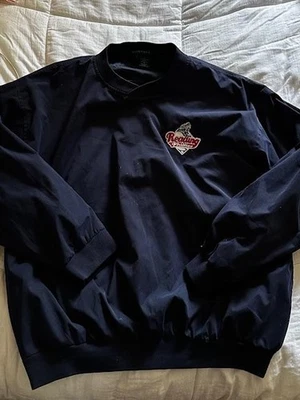 Vantage Pullover Jacket Philles Navy Lined Nylon Machine Wash  L - Image 1 of 4