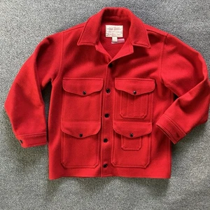 FILSON Jacket Men’s 42 Large MACKINAW CRUISER Red Wool Made USA Cabincore - Picture 1 of 16