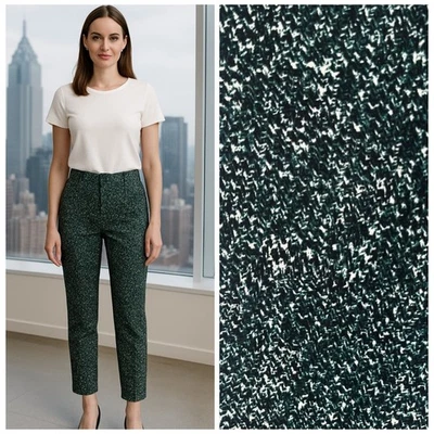 Pantalones al tobillo ZARA verde negro blanco texturizados para mujer M oficina carrera trabajo ropa Foto 1 de 4