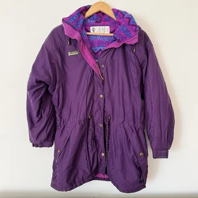Vintage Columbia Sportswear Radial Purple Teal Fleece Lined Jacket Small Ski EC - Image 1 of 4