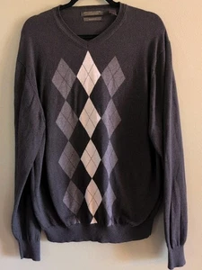 Sebastian Cooper Brown Argyle  Cotton Cashmere Pullover Sweater Men's XXL - Picture 1 of 6