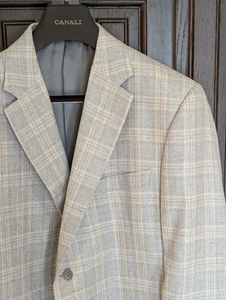 Abrigo deportivo de lana y seda CANALI, gris claro/beige a cuadros, talla 48 R (58 EU) - Imagen 1 de 9