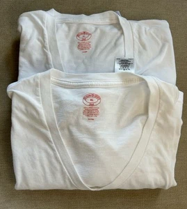 Set of 2 Brooks Brothers Supima Cotton White V-Neck T-Shirts Mens XL - Picture 1 of 8