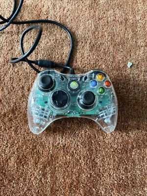 Microsoft Xbox 360 Clear Blue Afterglow Wired Controller Model PL-3602 - Image 1 of 2