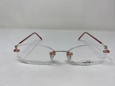 MASUNAGA EYEGLASSES FRAME B23 1 50-32-130 RED HALF RIM Y979 - Image 1 of 4