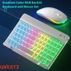 QWERTZ Beleuchtet Tastatur Maus für Samsung Galaxy Tab S9 FE S8 S7 S6 A9+ A8 A7