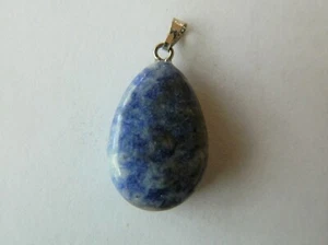 Lapis Lazuli, Teardrop Bead 22mm x 15mm Silver Plated Fitting, Pendant/Charm - Bild 1 von 1