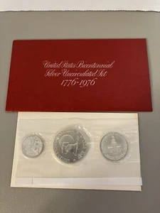 US Bicentennial SILBER Stempelglanz Set 1776-1976 (Quarter, Half Dollar, Dollar) - Bild 1 von 10