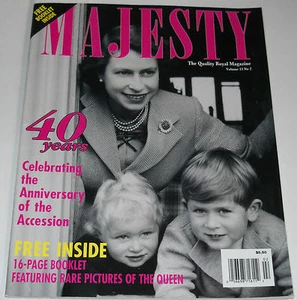 Majesty Magazine Vol 13 No 2 February 1992 40 Years Accession incl 16 pg Booklet - Bild 1 von 12
