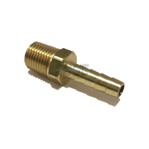 1/4 HOSE ID TO 1/4 MALE BSP BSPT STRAIGHT BRASS FITTING GAS/FUEL/AIR/WATER/WOG - Picture 1 of 2