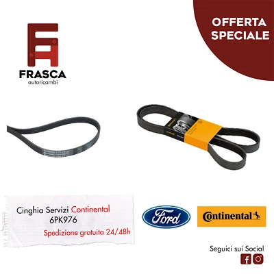 Cinghia Servizi Poly-V Continental 6 Nervature Ford Focus C-Max II III 1.6 TdCi - Imagen 1 de 3