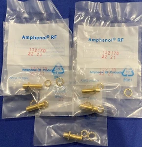 5 Ea. AMPHENOL 132170 RF coaxial sma in-series adapter jack to jack bulkhead - Picture 1 of 2