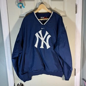 VTG Nike Center Swoosh Jacket Windbreaker Pullover Y2K New York 2XL Yankees XXL - Picture 1 of 7