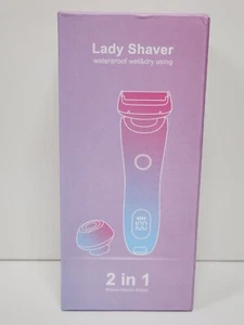 NEW: LADY SHAVER - 2 IN 1 PORTABLE ELECTRIC RECHARGEABLE WET & DRY - PINK SHAVER - Picture 1 of 4
