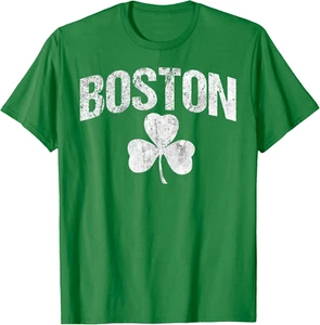 Boston St Patrick's Day Boston Distressed Kleeblatt irisches T-Shirt - Bild 1 von 4