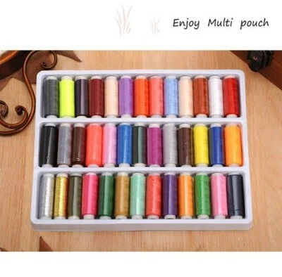 24-39 Assorted Colour Polyester Strong Sewing Thread Spool Set For Stitching Art - Image 1 of 4