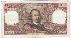 100 Francs Corneille Ticket 04/11/1976 TB (104 *) - Picture 1 of 3