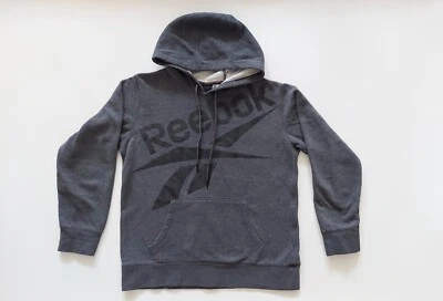 Reebok Men's Size Small Gray Black Hooded Sweatshirt Sweater Logo - Image 1 of 4