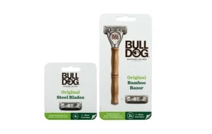 Cuchillas de afeitar y bambú originales para cuidado de la piel Bull Dog para hombre - Imagen 1 de 1