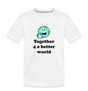 kids Unisex t-shirt m funny and environmental "Together for a Better World" - Picture 1 of 4