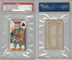 N219 Kinney, Harlequin Cards, 1888, Spade Jack, PSA 5 EX - Picture 1 of 1