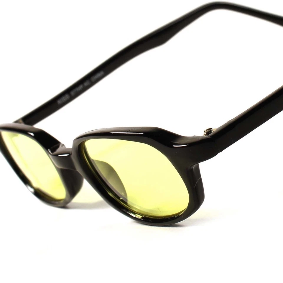 Gafas de sol rectangulares pequeñas con marco negro años 80 geniales vintage retro para hombre mujer E71D Foto 1 de 1