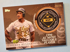 2023 RICKEY HENDERSON #MVP-RH TOPPS UPDATE MVP MEDALLION GOLD 14/75 - Athletics