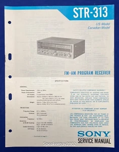 Original Sony STR-313 Receiver Service Manual - Picture 1 of 1