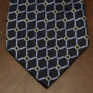 Vintage Todays Man Blue Gold 100% Silk Men’s Neck Tie Made In Italy - Picture 1 of 9