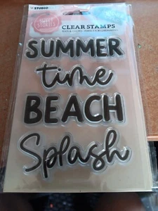 CLEAR STAMPS  FOR SCRAPBOOKING TEXT SUMMER TIME 14X10 CM (A) - Picture 1 of 2