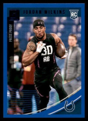 2018 Donruss Press Proof Blue # 381 Jordan Wilkins - Indianapolis Colts RC - Image 1 of 2