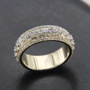 Solid 10K Yellow Gold 4.43Tcw IGI lab Grown Diamond Women's Prong Set Band Ring - Picture 1 of 5