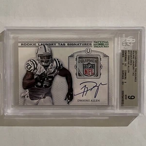 2012 National Treasures Rookie Laundry Tag Auto Dwayne Allen /10 BGS 9 / Auto 10 - Picture 1 of 4