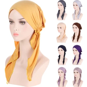 Mujeres Musulmanas Hiyab Quimio Gorra Sombrero Turbante Envoltura Gorro Pérdida de Cabello Gorro Prendas para la Cabeza - Imagen 1 de 25