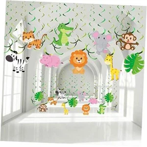 Blulu 30 Count Jungle Safari Animals Party Decorations Jungle Animals Hanging - Picture 1 of 8