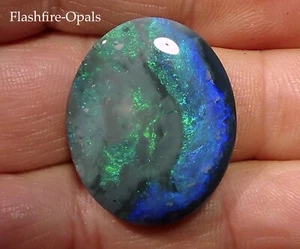 22,5.ct. GEM SOLID BLACK PICTURE OPAL GRÜN-BLAU-TÜRKISE ! Video FLASHFIRE-OPALS - Picture 1 of 7