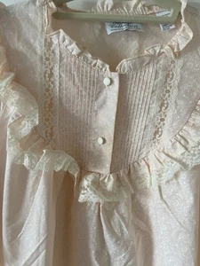 VTG 80s Maxi Cotton Blend Ruffle Prairie Cottage Med Like Jess McClintock - Picture 1 of 9