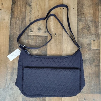 Vera Bradley Messenger Bag Classic Navy Blue Quilted Crossbody Purse Floral NWT - Image 1 of 4