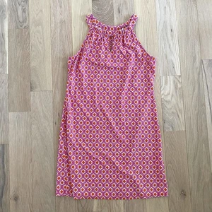 Jude Connally Sleeveless Lisa Dress Size Small Pink Orange Geometric Print - Picture 1 of 8