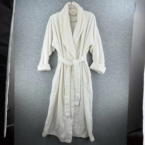 Stan Herman Womens Chenille Robe Size Medium White USA U833 Midi Length READ - Picture 1 of 9