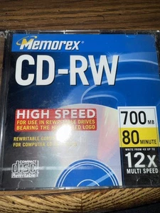 5 Pack Memorex CD-RW High Speed 700 MB 80 Minute 12X Multi Speed New And Sealed - Picture 1 of 1
