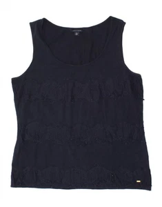 TOMMY HILFIGER Womens Vest Top UK 18 XL Navy Blue Cotton KP03 - Picture 1 of 3