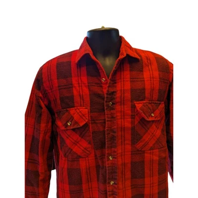 Vintage Hunters Lane Flannel Shirt Mens Medium Plaid Lumberjack Outdoor Rugged  - Image 1 of 4