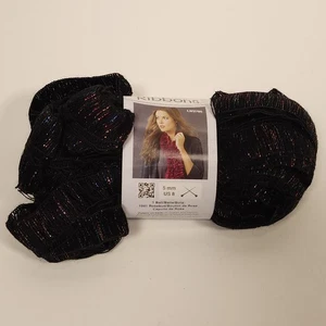 Red Heart Boutique Ribbons Knitting Yarn 3.5 Oz Black Multicolor Fireworks Skein - Picture 1 of 7