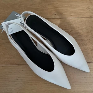 H&M Premium Selection Ivory Leather Slingbacks Size Uk 7 / 40. New - Picture 1 of 8