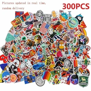 300 Pack Random Cool Brand Logo Sticker Bomb Vinyl Skateboard Luggage Decals Lot - Picture 1 of 11